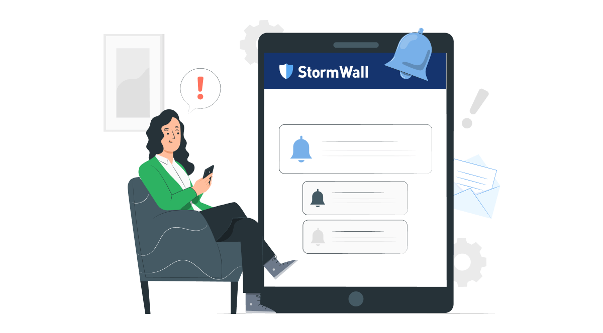 Оповещения об атаках в личном кабинете StormWall