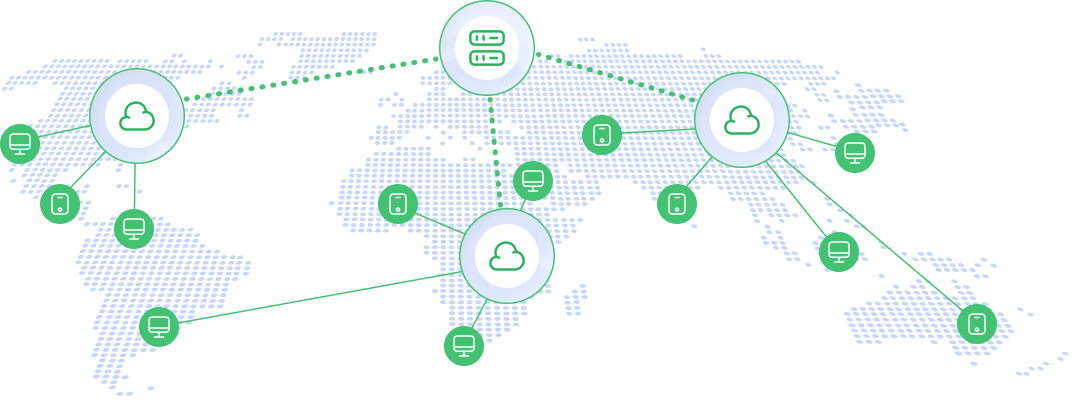 Схема доставки контента через узлы CDN